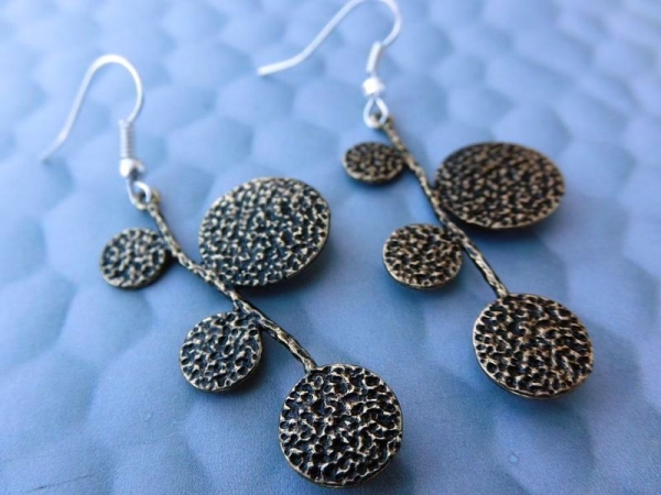 Blatt Ohrringe bronzefarben Vintage Zweig Baum